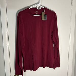 J. crew Men's large broken in Maroon Long Sleeve Shirt NWT